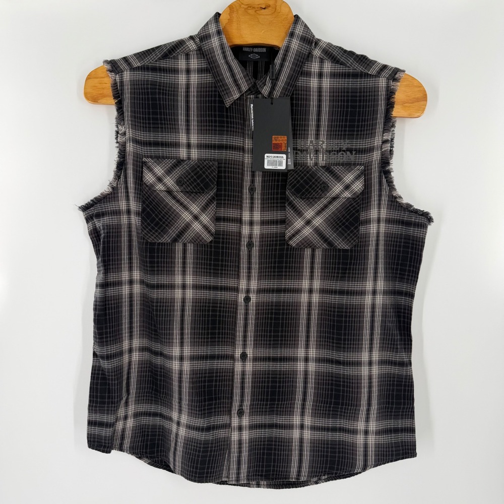Harley-Davidson Mens Blowout Plaid Shirt Reflective Willie G Skull 96210-26VM XL
